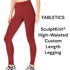 FABLETICS size M SculptKnit High-Waisted Custom Length Legging umbra red